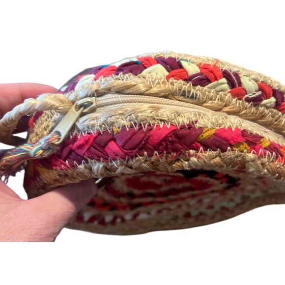 Shiraleah Chicago Mirabel Jute Woven Round Crossbody Purse Boho Bag - Picture 4 of 6